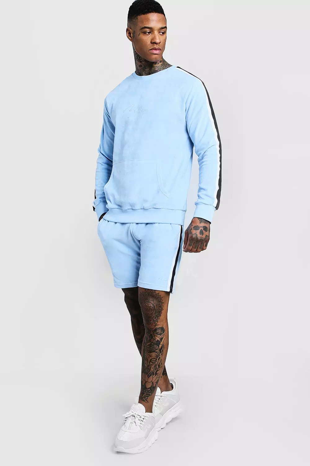 Velour best sale shorts tracksuit